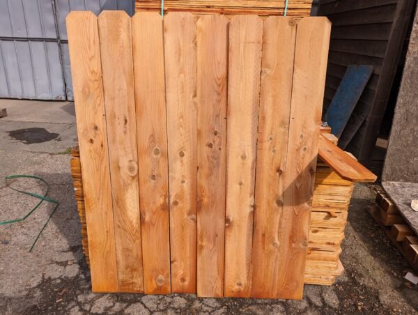 1x6x5' Incense Cedar Fence Boards Standing up to show the quality.