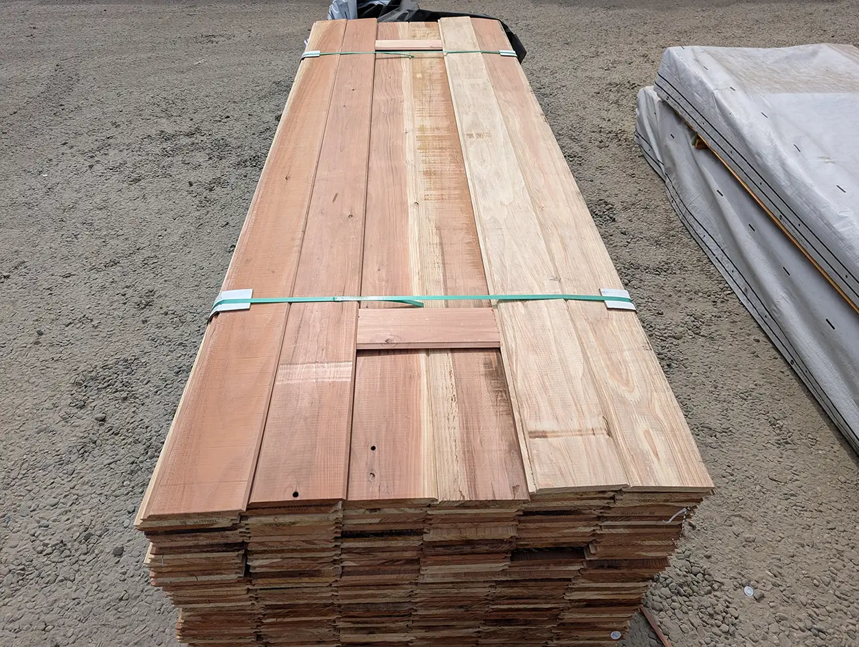1x8 redwood merch shiplap top view