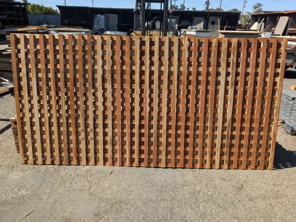 4x8 clear redwood square triple weave super privacy lattice