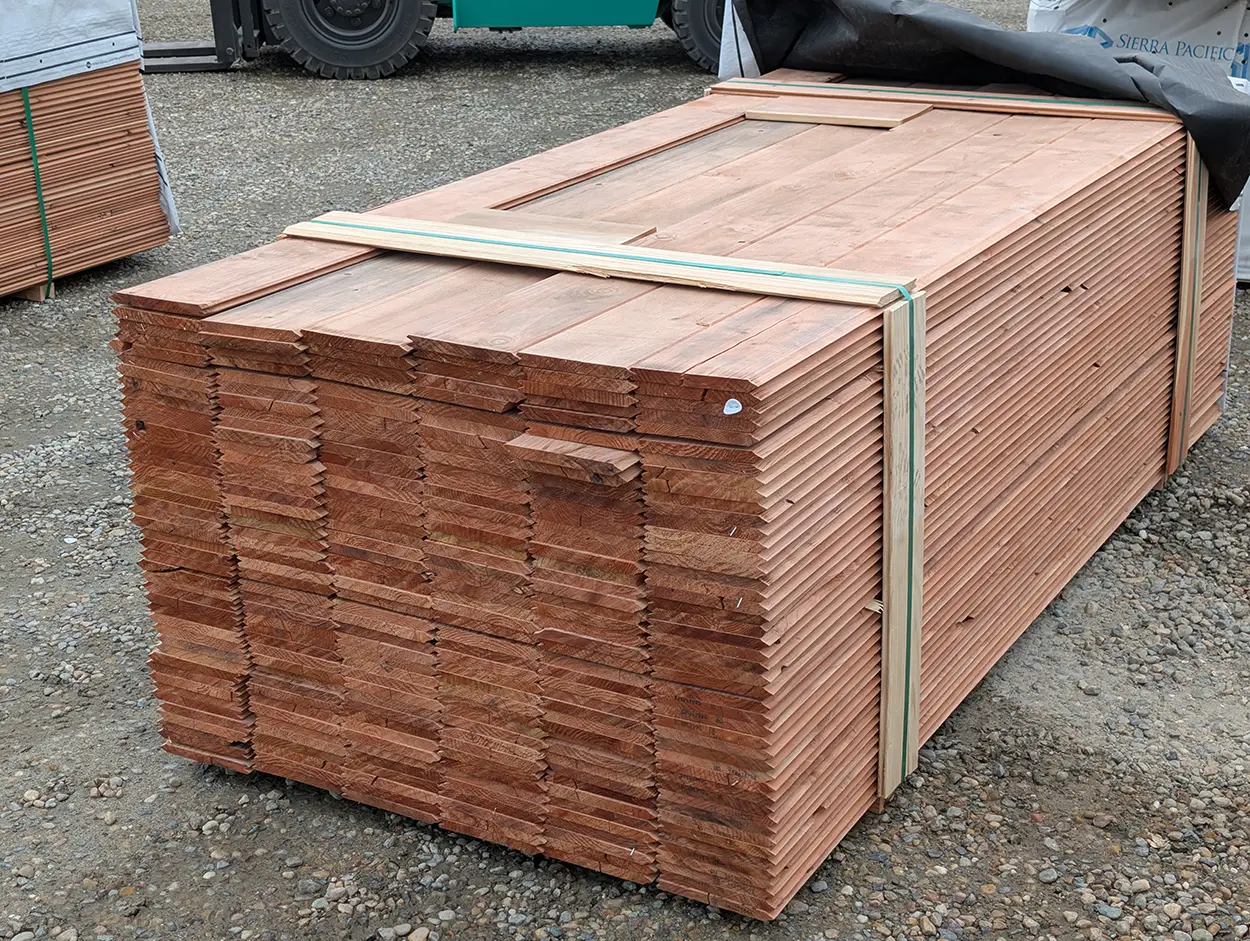 1x8x8 redwood heart merch ridge and valley side view